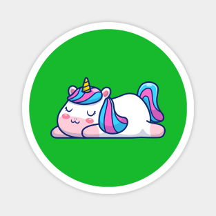 Cute Unicorn Sleeping.Cartoon Magnet